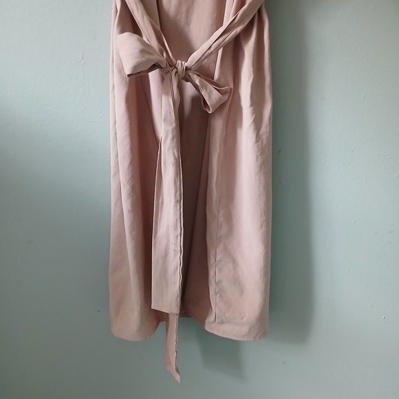 ROOLEE Women's Size 3XL Blush Pink Belted Knee Length Dress Zipper Short Sleeve - Picture 4 of 15